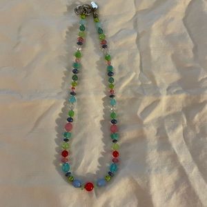 Beaded multi-color necklace, 16”.
